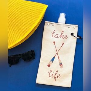 Paddle Lake 750ml Canvas Canteen Beverage Wine Portable Foldable Reusable NWT